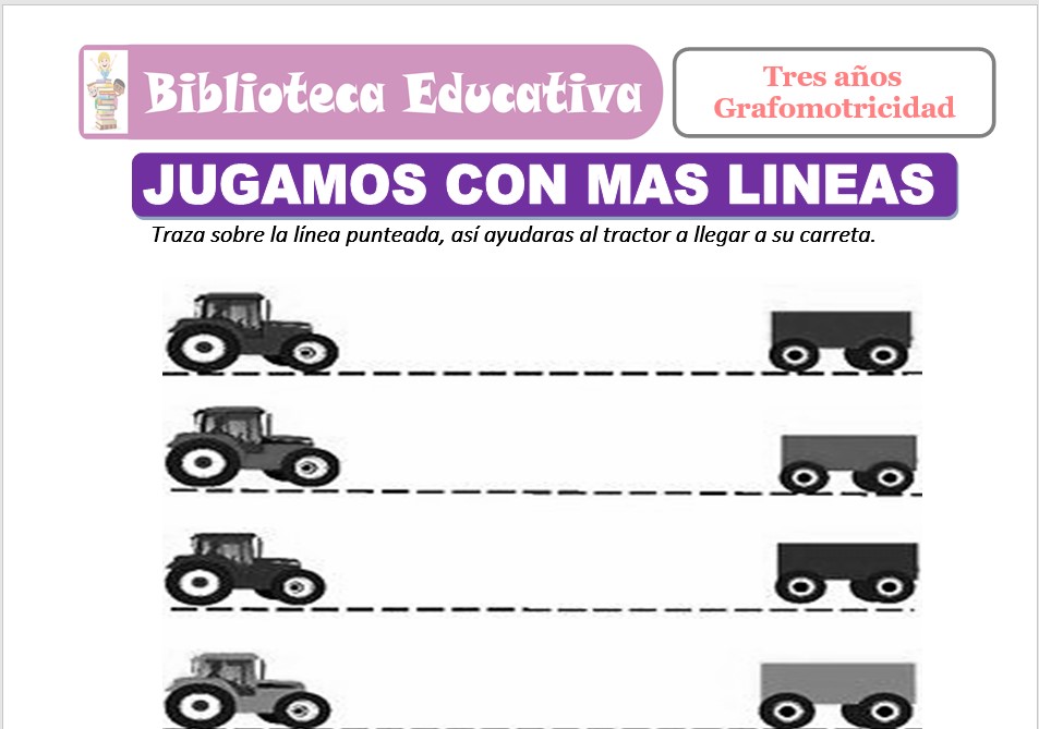 Modelo de la Ficha de Jugamos con las líneas para niños de nivel inicia