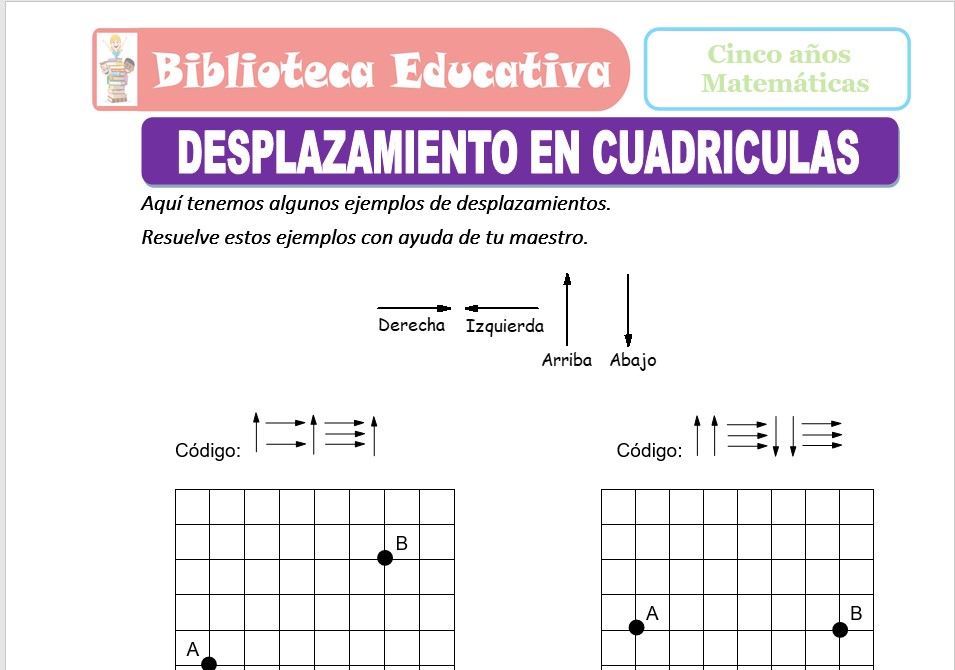 Modelo de la Ficha de desplazamiento en cuadricula para niños de nivel inicial