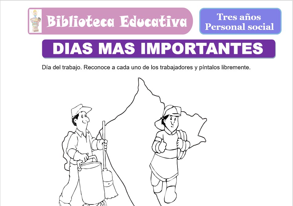 Modelo de la Ficha de Días más importantes para niños de nivel inicial