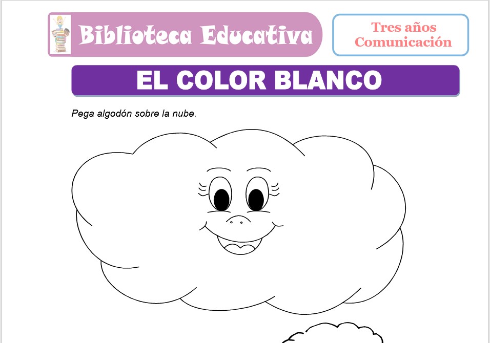 Modelo de la Ficha de El color blanco para niños de nivel inicial Modelo de la Ficha de El color blanco para niños de nivel inicial
