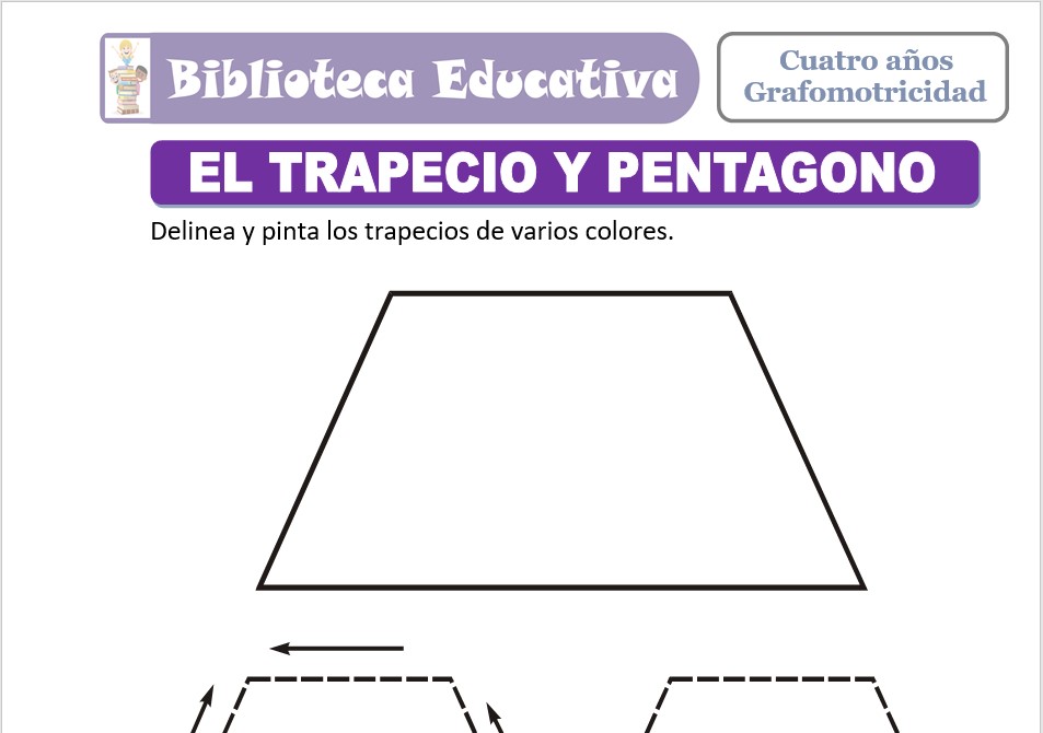 Modelo de la Ficha de El trapecio y el pentágono para niños de nivel inicial
