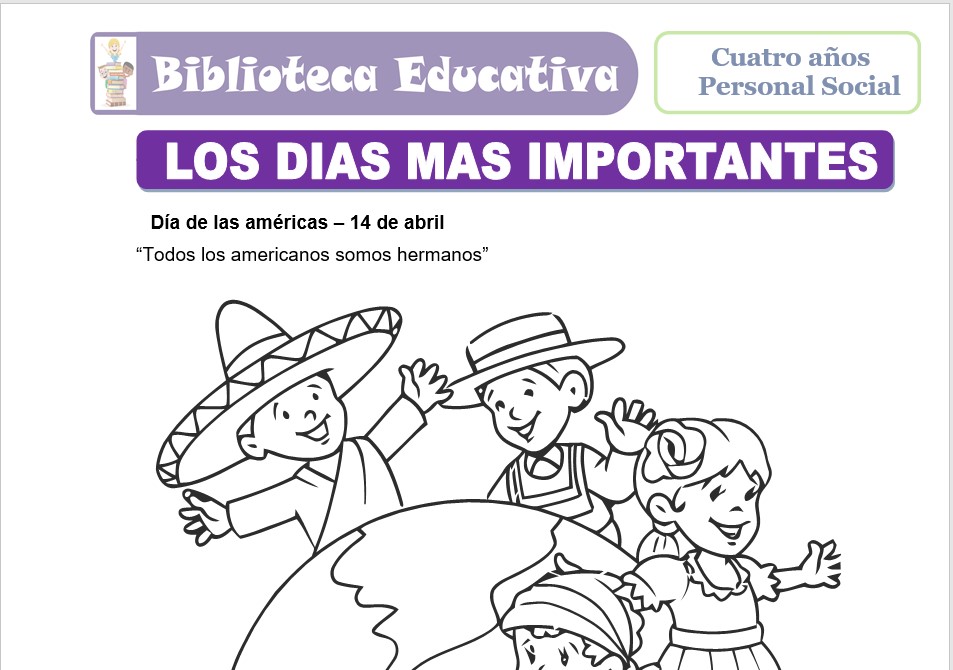 Modelo de la Ficha de Los días más importantes para niños de nivel inicial
