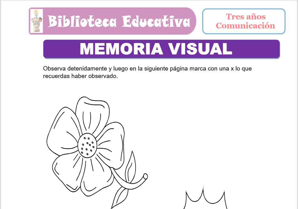 Modelo de la Ficha de Memoria visual para niños de nivel inicial