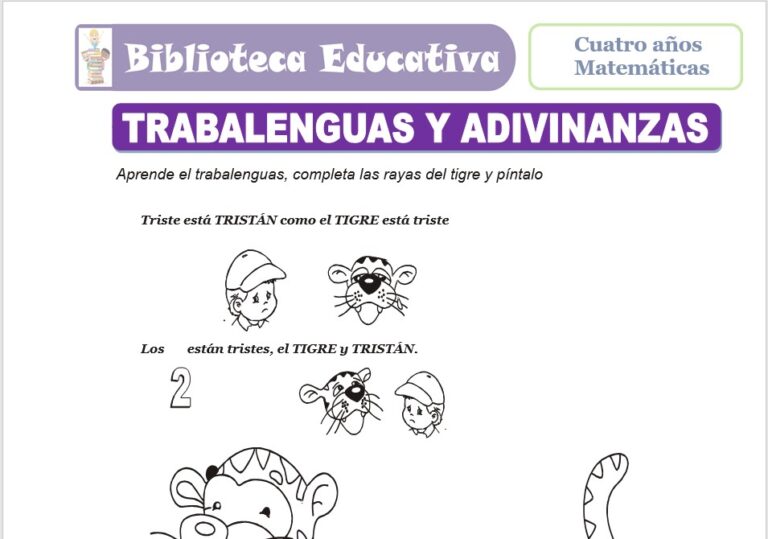 Trabalenguas y adivinanzas para Nivel inicial de cuatro años ...