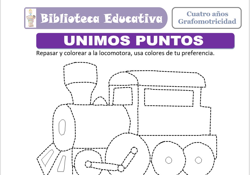 Modelo de la Ficha de Unimos puntos para niños de nivel inicial
