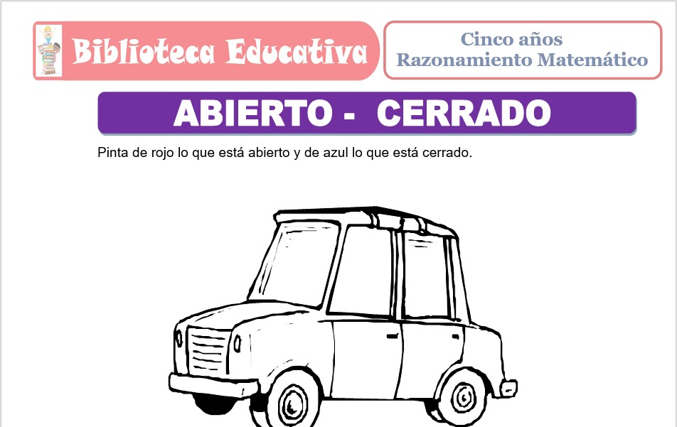 Modelo de la Ficha de Abierto - Cerrado para niños de nivel inicial