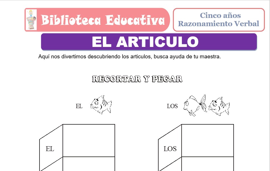 Modelo de la Ficha de El Articulo para niños de nivel inicial