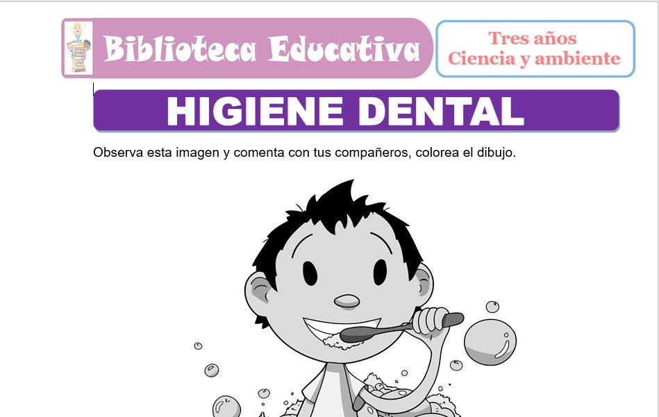 Modelo de la Ficha de Higiene Dental para niños de nivel inicial