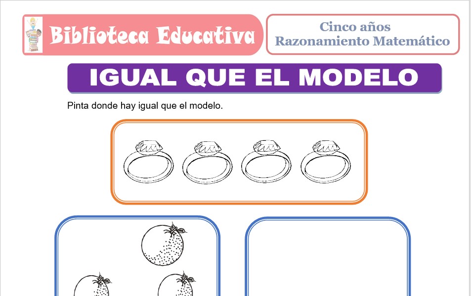 Modelo de la Ficha de Igual que el Modelo para niños de nivel inicial