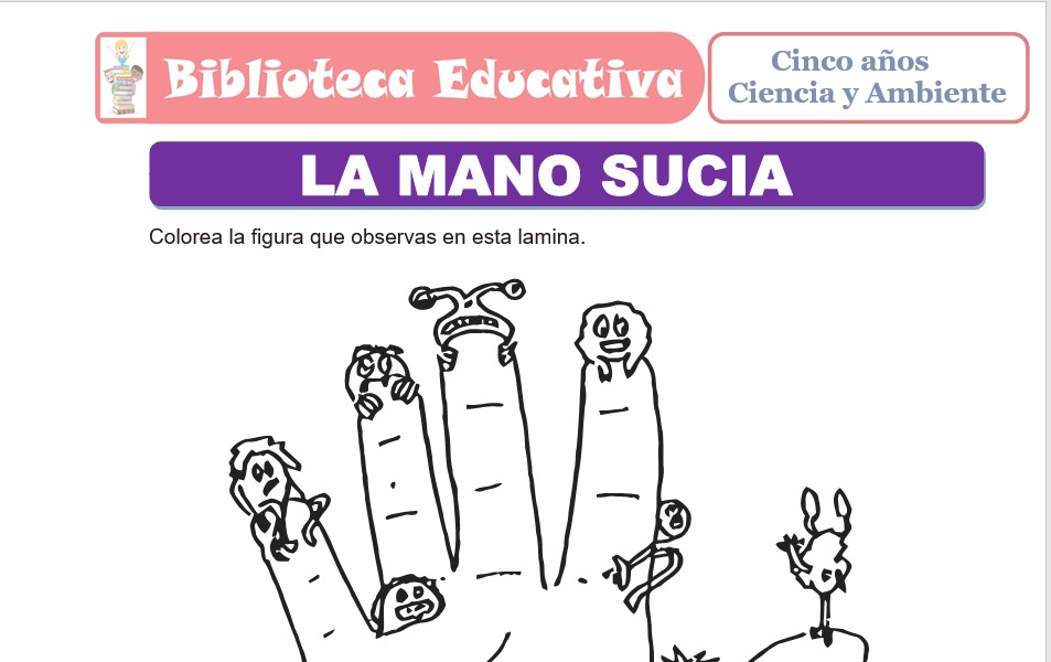 Modelo de la Ficha de La Mano Sucia para niños de nivel inicial