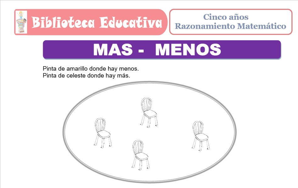 Modelo de la Ficha de Mas - Menos para niños de nivel inicial