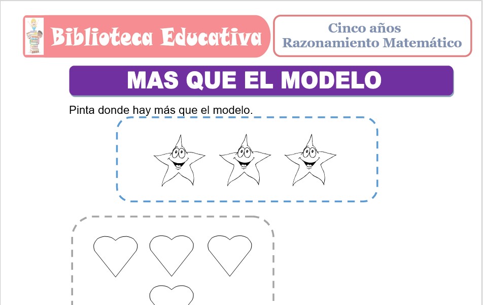 Modelo de la Ficha de Más que el Modelo para niños de nivel inicial