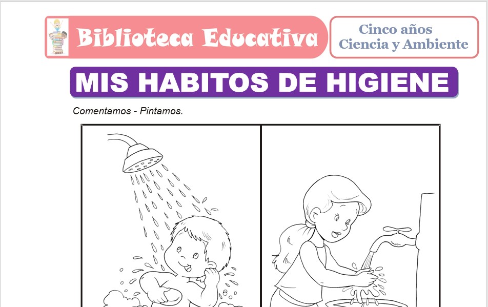 Modelo de la Ficha de Mis Hábitos de Higiene para niños de nivel inicial