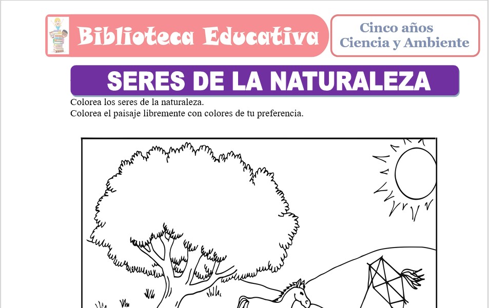 Modelo de la Ficha de Seres de la Naturaleza para niños de nivel inicial