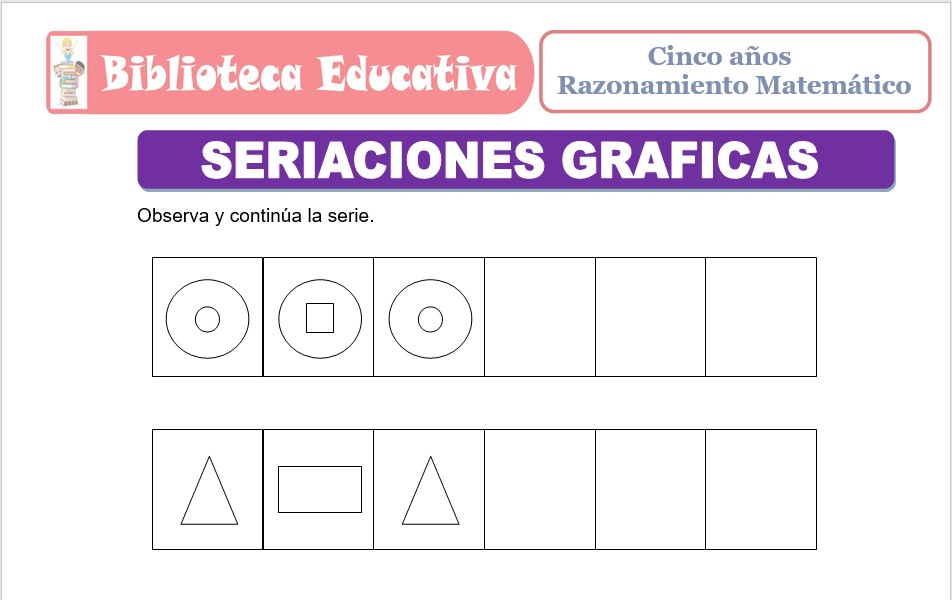 Modelo de la Ficha de Seriaciones Graficas para niños de nivel inicial
