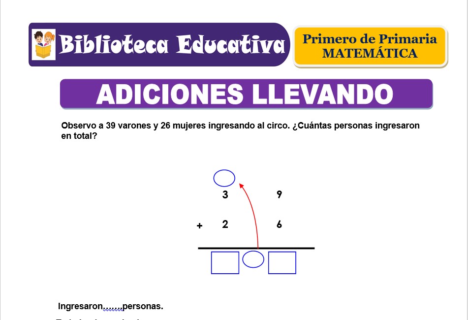 Modelo de la Ficha de Adiciones llevando para Primero de Primaria