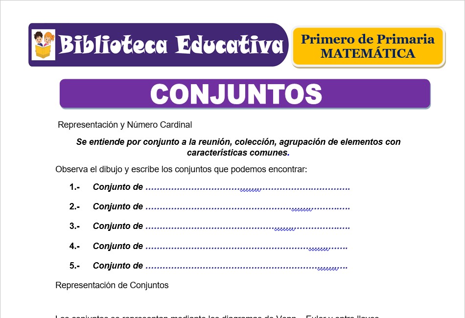 Modelo de la Ficha de Conjuntos para Primero de Primaria