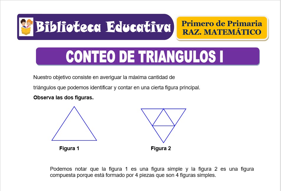 Modelo de la Ficha de Conteo de triángulos I para Primero de Primaria
