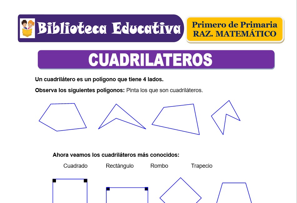 Modelo de la Ficha de Cuadriláteros para Primero de Primaria