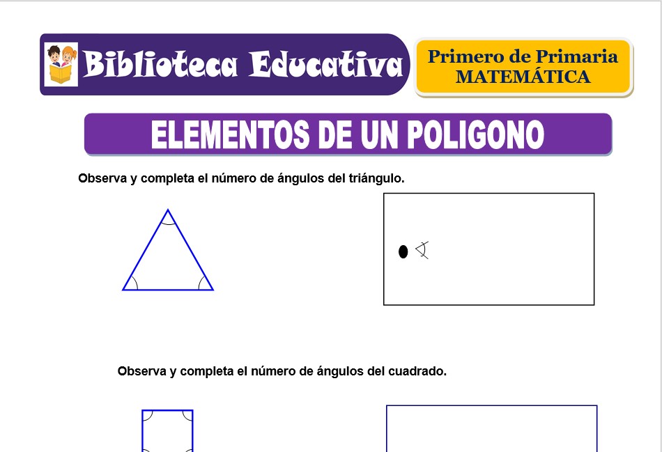 Modelo de la Ficha de Elementos de un polígono para Primero de Primaria