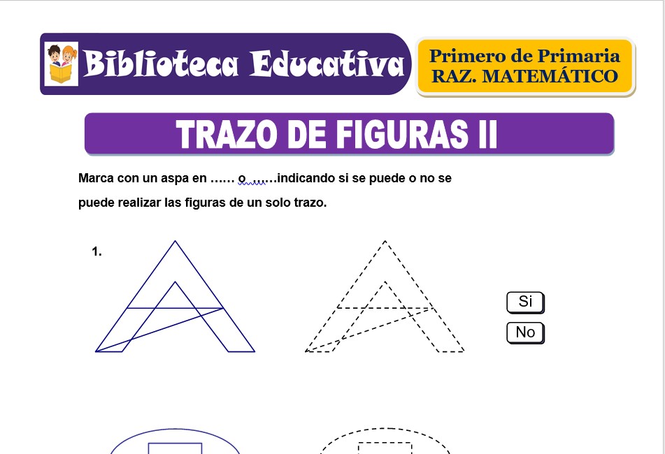 Modelo de la Ficha de Trazo de figuras II para Primero de Primaria