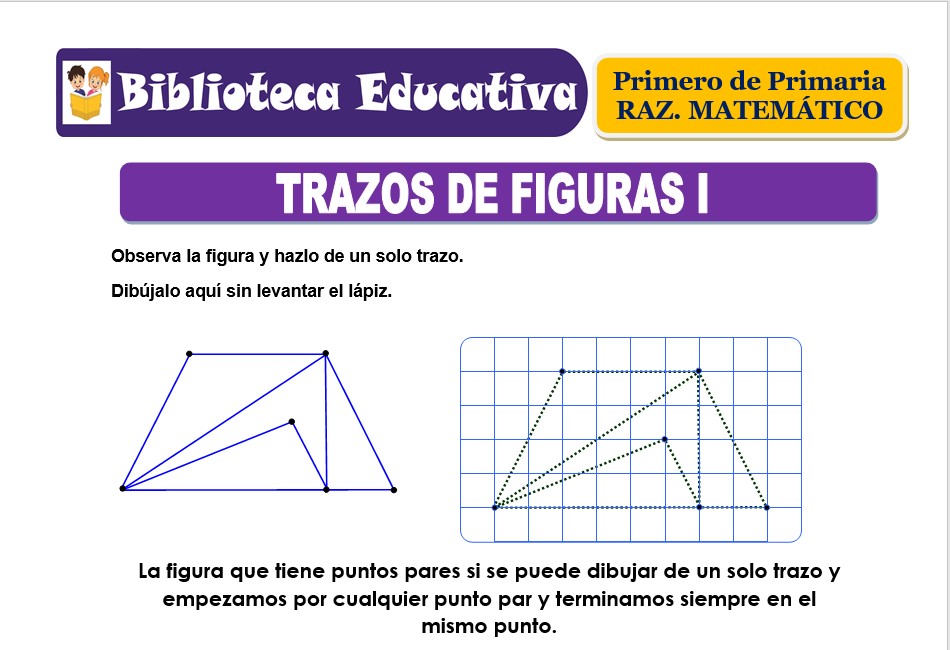 Modelo de la Ficha de Trazos de figuras I para Primero de Primaria