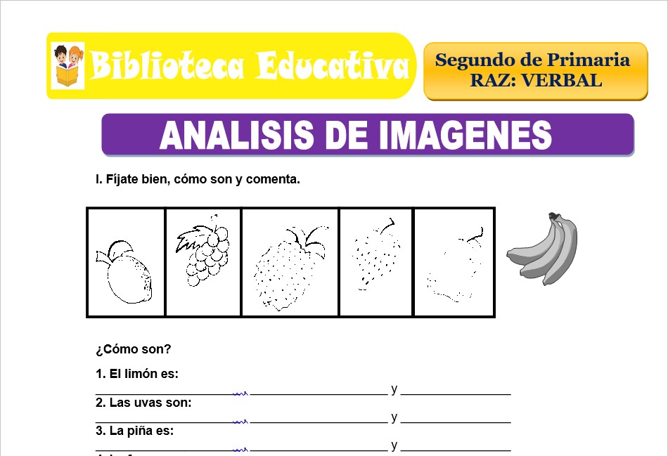 Modelo de la Ficha de Análisis de imágenes para Segundo de Primaria