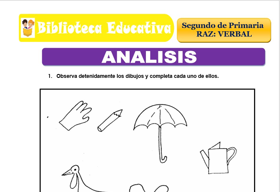 Modelo de la Ficha de Análisis para Segundo de Primaria