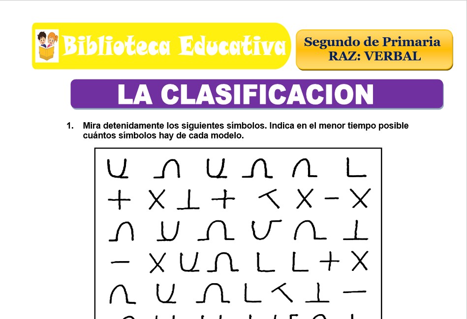 Modelo de la Ficha de La clasificación para Segundo de Primaria