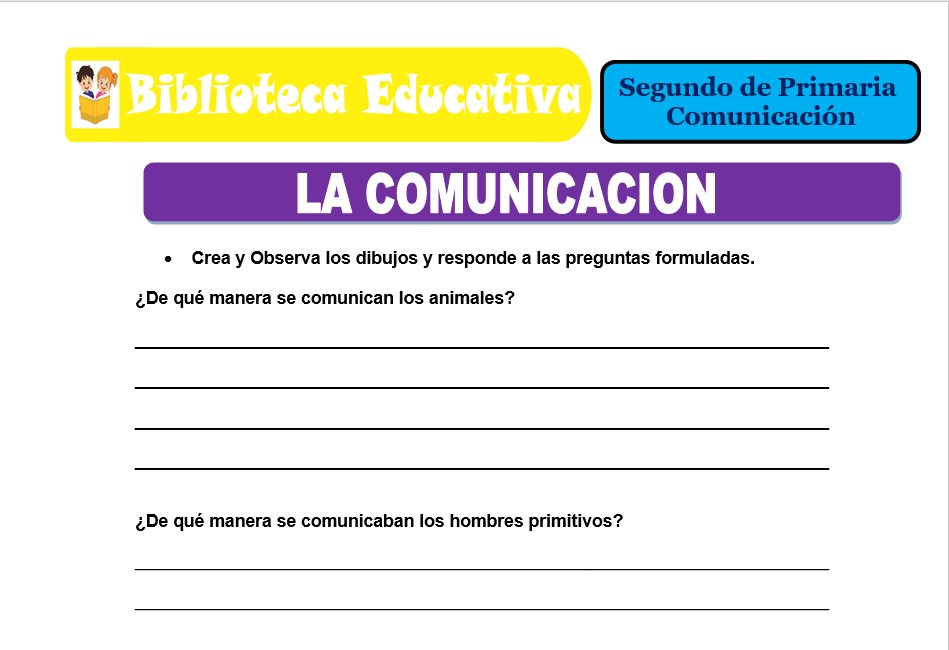 Modelo de la Ficha de La comunicación para Segundo de Primaria