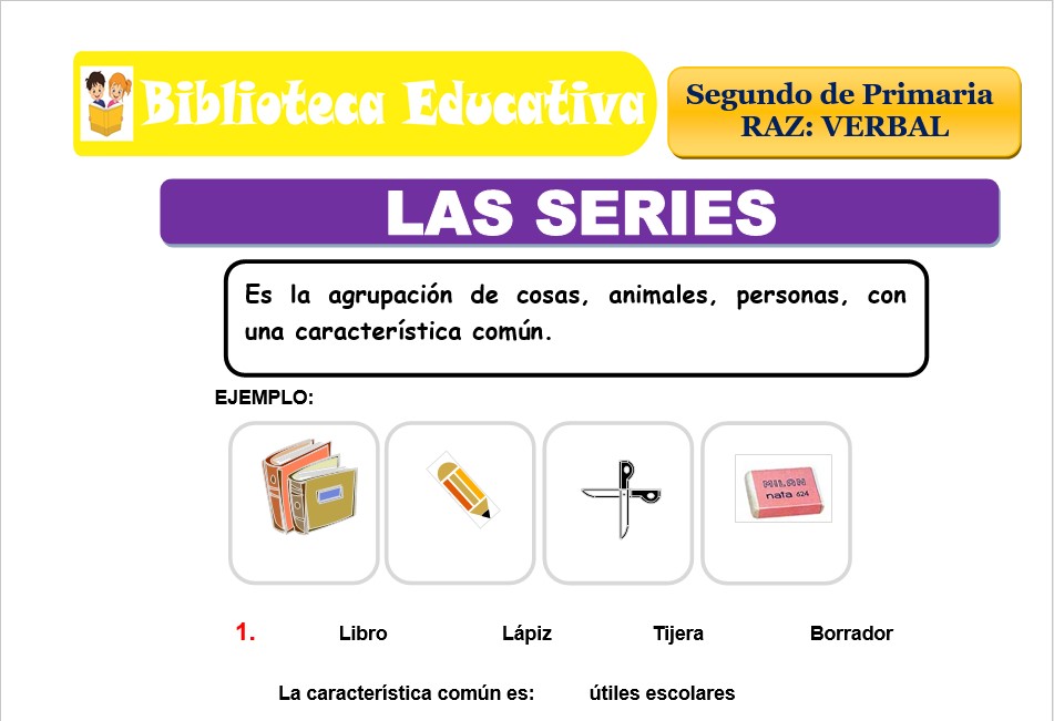 Modelo de la Ficha de Las series para Segundo de Primaria