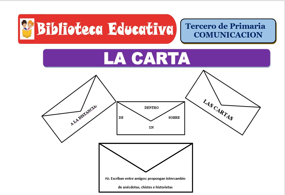Modelo de la Ficha de La carta para Tercero de Primaria
