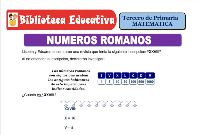 Números Romanos para Tercero de Primaria – Biblioteca Educativa