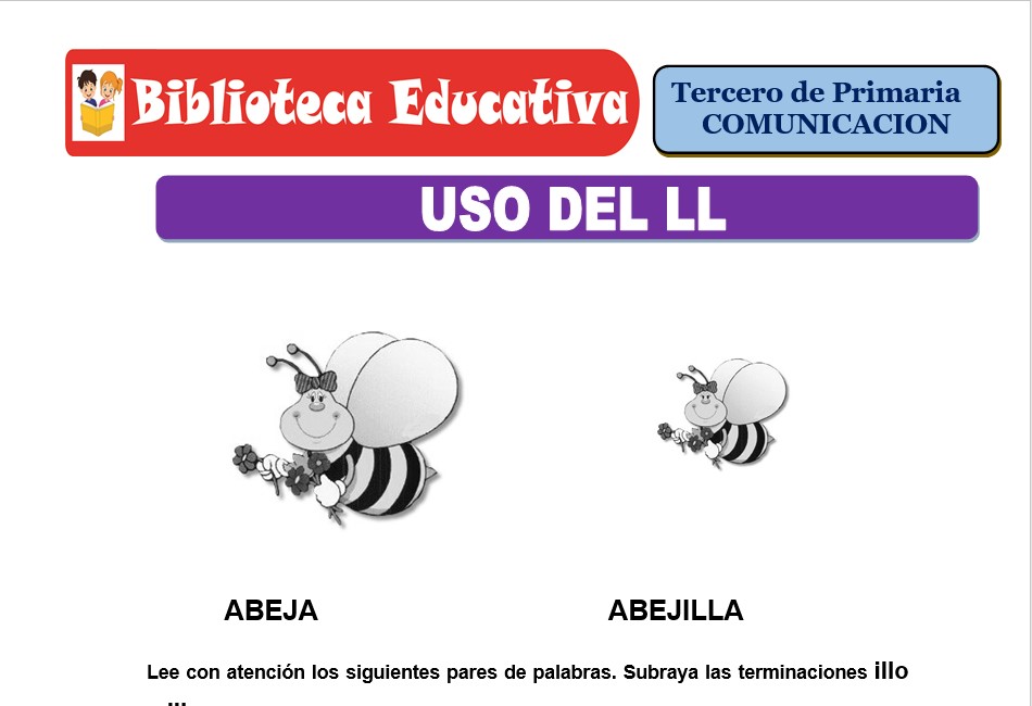 Modelo de la Ficha de Uso del ll para Tercero de Primaria